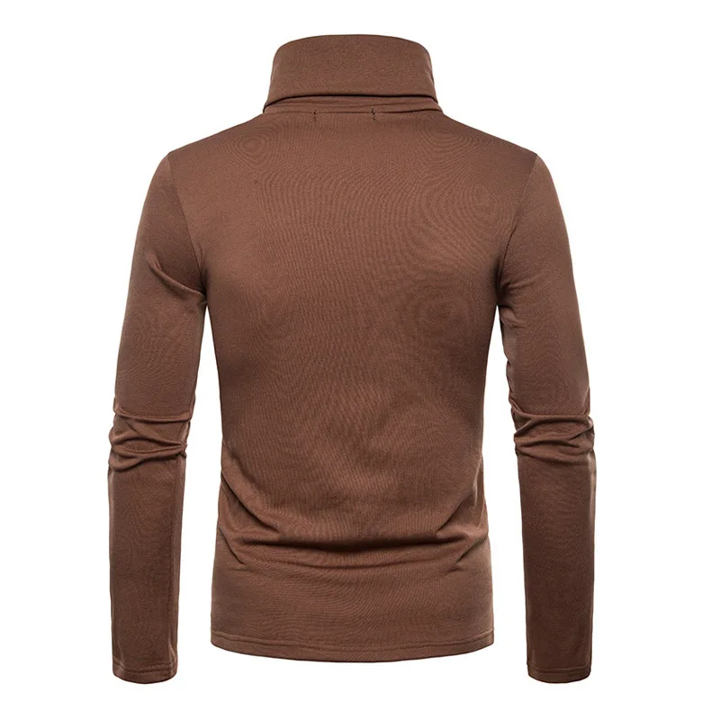 Sweter z dzianiny jesień zima mężczyźni nowy Casual wąska z dzianiny sweter mężczyźni komfort cienkie swetry z golfem jednolity sweter Pull Homme