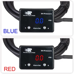 Auto 200psi 1/8 npt sensor digital oil pressure gauge red display digital oil pressure gauges with sensor OPM-01