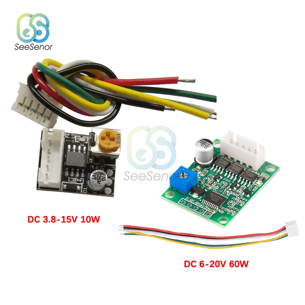 DC3.8-15V 10W DC6-20V 60W BLDC Three Phase DC Brushless Motor Driver Module PWM No Hall Motor Control Driver Board