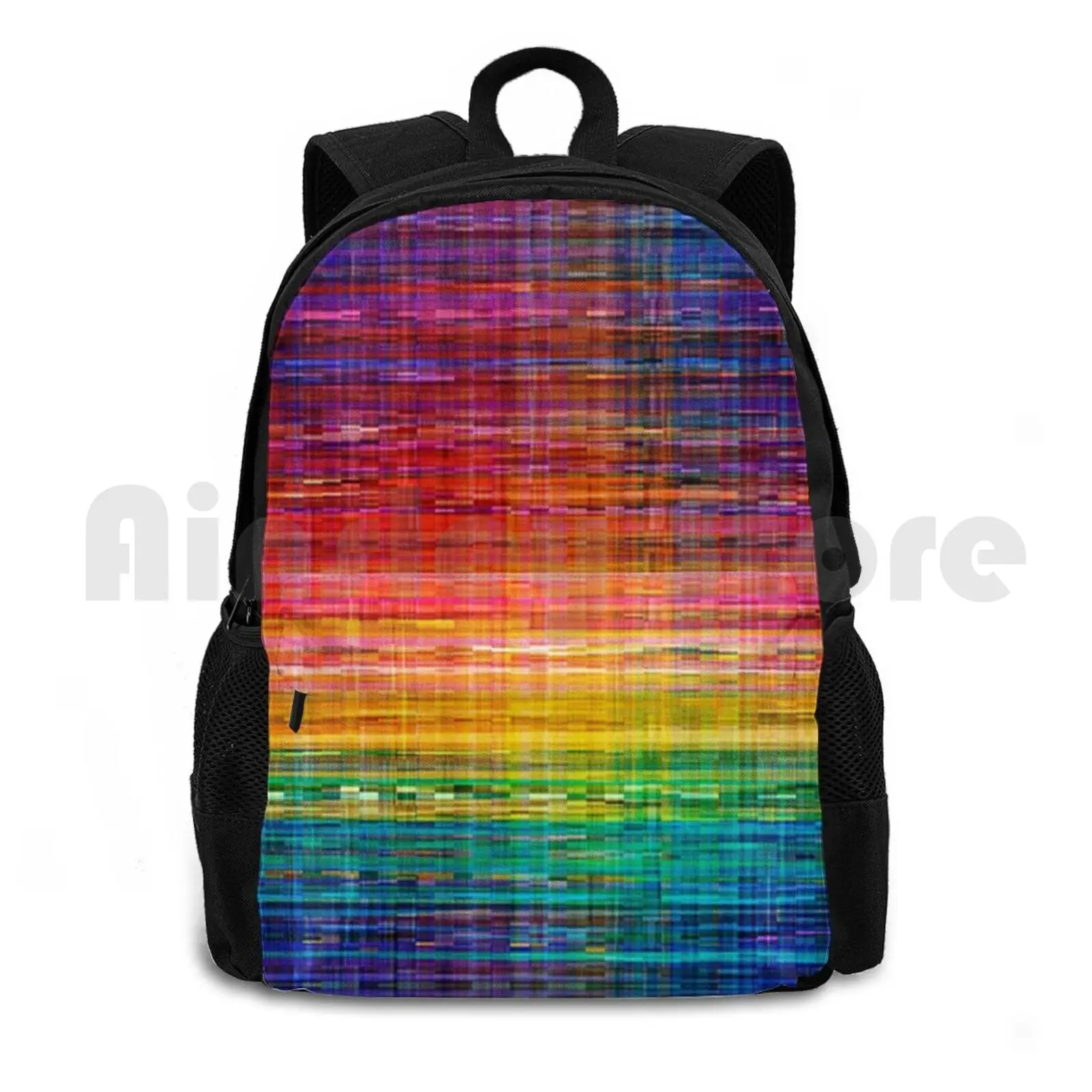 Rainbow Seamless Rustique Fabric Pattern Outdoor Hiking Backpack Waterproof Camping Travel Abstract Pattern Mexican Wallpaper