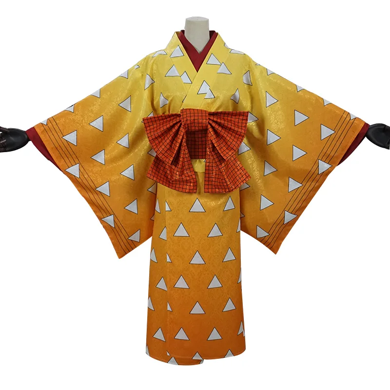 

Hot Sale Agatsuma Zenitsu Cosplay Costumes Women Kimono Customized New Dress
