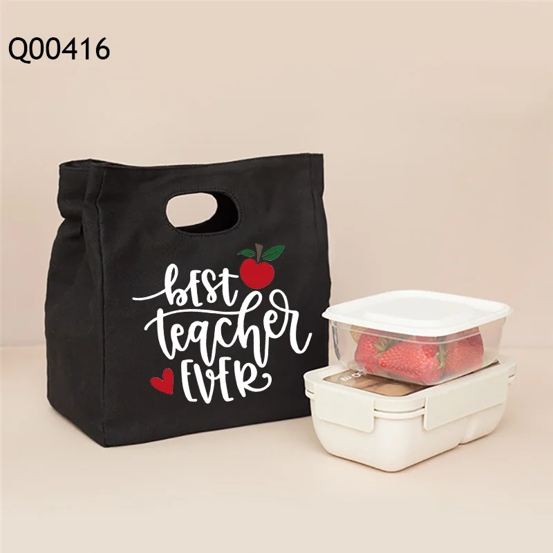 Teacher Gift Lunch Bag Cooler Tote Portable Insulated Box Canvas Thermal Food Container Teacher Appreciation Gift Back To School