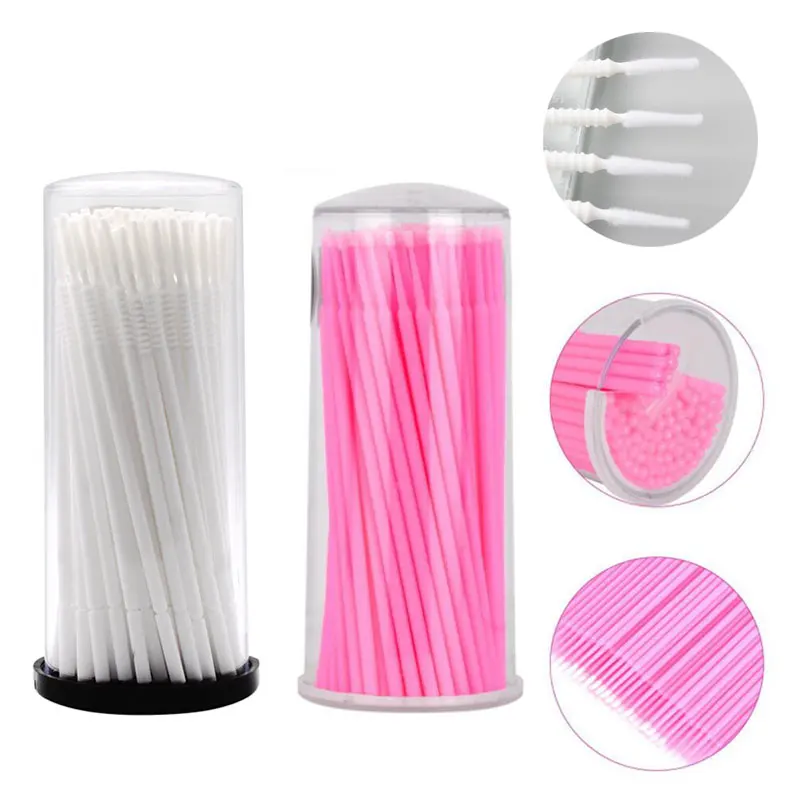 100PCS/Lot Disposable Microbrushes Eyelash Brushes Swab Applicators Eyelash Extension Supplies Grafting Lashes Removing Tools