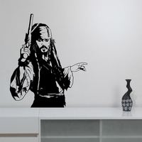 Captain Jack Sparrow Wall Sticker Vinyl Decal Pirates Art Adventure Movie Decorations for Home Decor M195