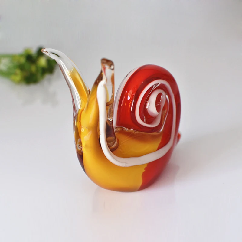 Europe Colored glaze snail Crafts Living Room Desktop glass Ornaments Figurines Wedding Decor Home decoration accessories