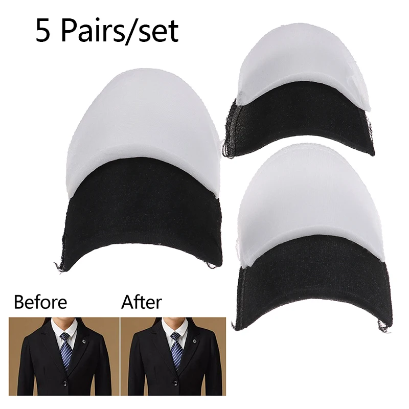 New 10Pcs=5Pairs Soft Padded Shoulder Pad Encryption Foam Shoulder Pads For Blazer T-shirt Clothes Sewing Accessories