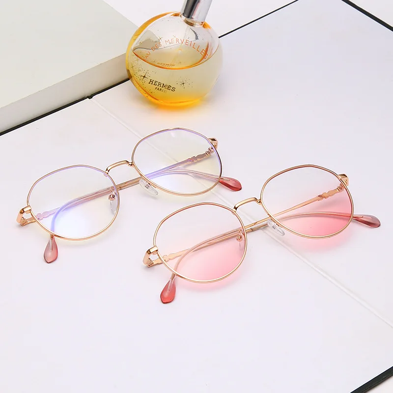 2020 New unisex round Myopia glasses for men women Metal frame glasses anti blue light Nearsighted Eyewear Glasses -1.0 -2.5