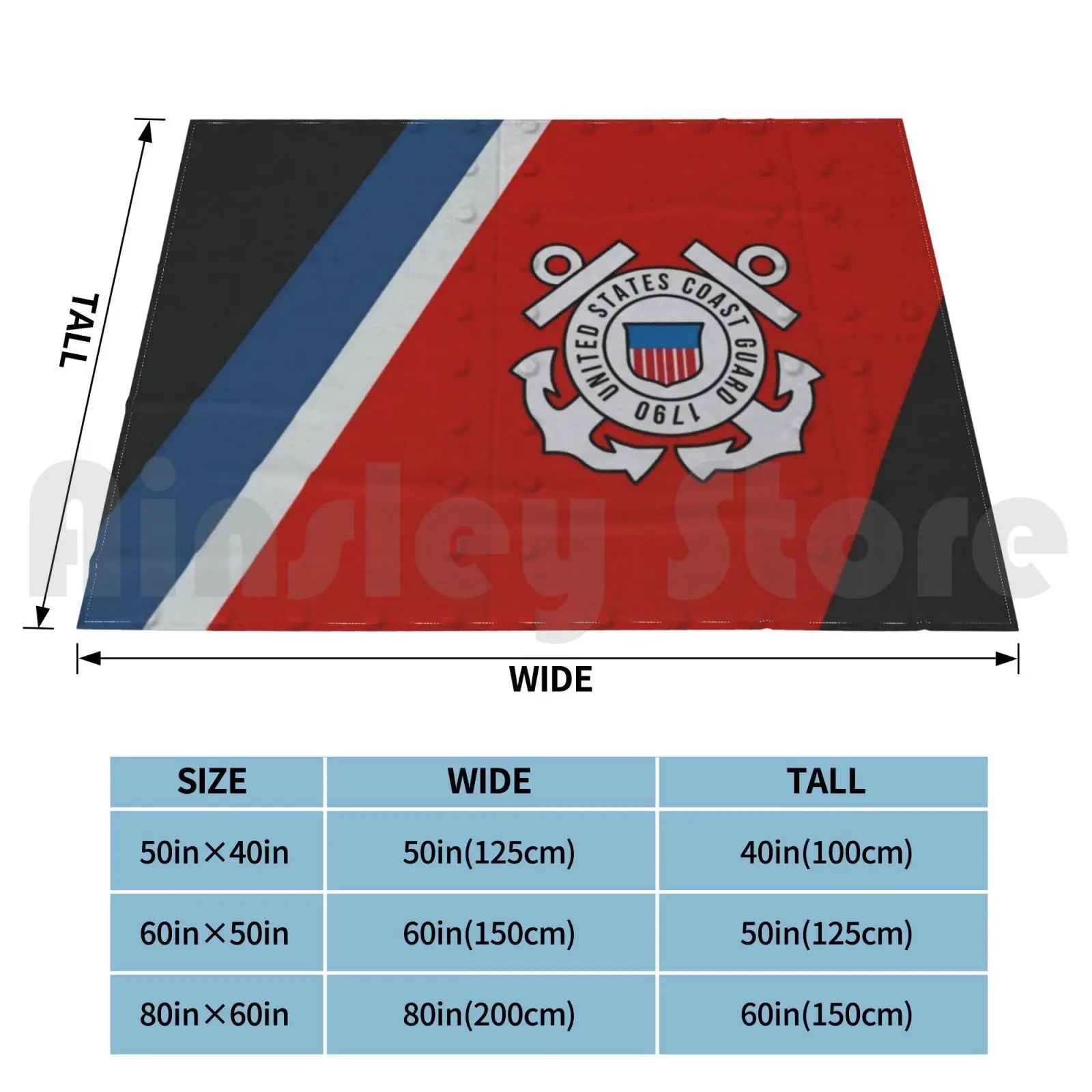 Coast Guard Aton Black Hull Skin Blanket Fashion Custom Uscg Coast Guard Us Coast Guard Aton Black Hull Aids To