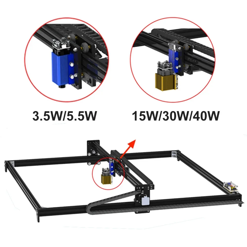 DIY 100*100cm Engraving Machine 1M*1M 2.5W 5.5W 15W 30W 40W CNC GRBL Laser Engraver Machine TTL /PWM Control  Desktop CNC Router