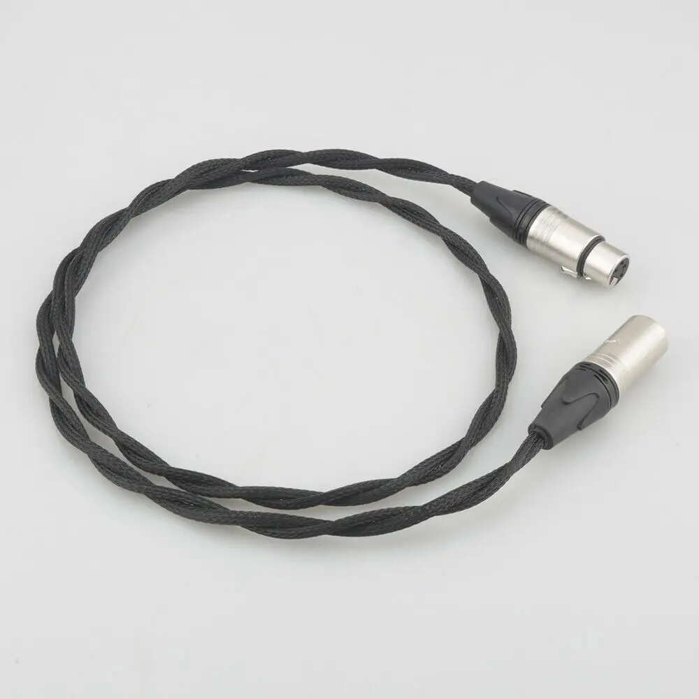 Alta fidelidade 4pin xlr (equilíbrio) macho para 4 pinos xlr (equilíbrio) cabo de extensão de fone de ouvido feminino