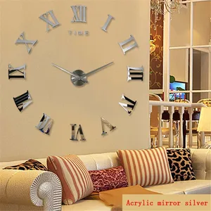 Great Roman Numeral Acrylic Mirror Mirror Wall Watch Sticker, DIY Quartz Clock, Home Decoration, Room Stickers, 2D, 3D, Fashion 10 Main Sales Wall Wall Wall - №1