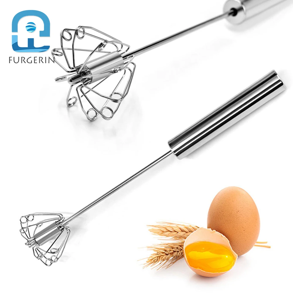 

Manual Pressed Egg Beater, Stainless Steel Handle, Hand Push, Semi-Automatic Whisk, Egg-beater Whisk, Baking Tools, 14 Inch