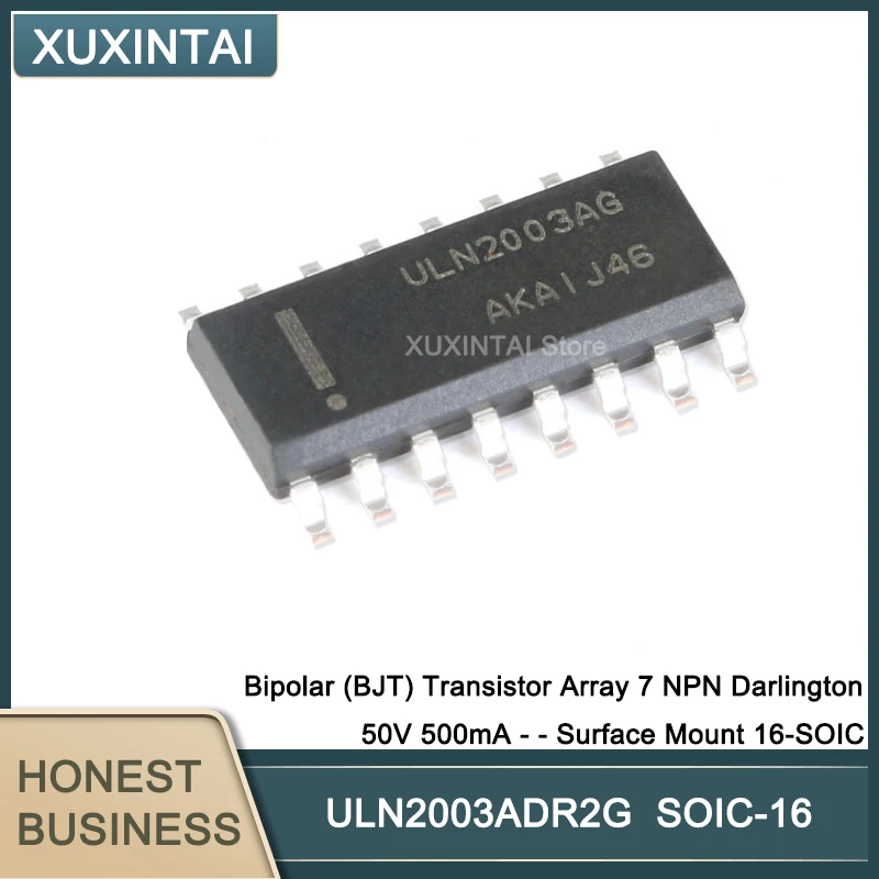 50Pcs/Lot New Original ULN2003ADR2G ULN2003 Bipolar (BJT) Transistor Array 7 NPN Darlington 50V 500mA - - Surface Mount 16-SOIC