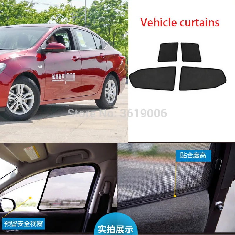 4pcs High-end custom For Chevrolet Cavalier 16-19 card type magnetic car curtain sun shade car window shade car styling