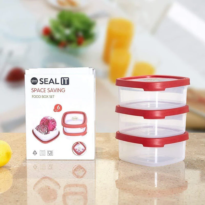 

6 Piece Food Storage Container Set with Easy Locking Lids,BPA Free and 100% Leak Proof,Plastic