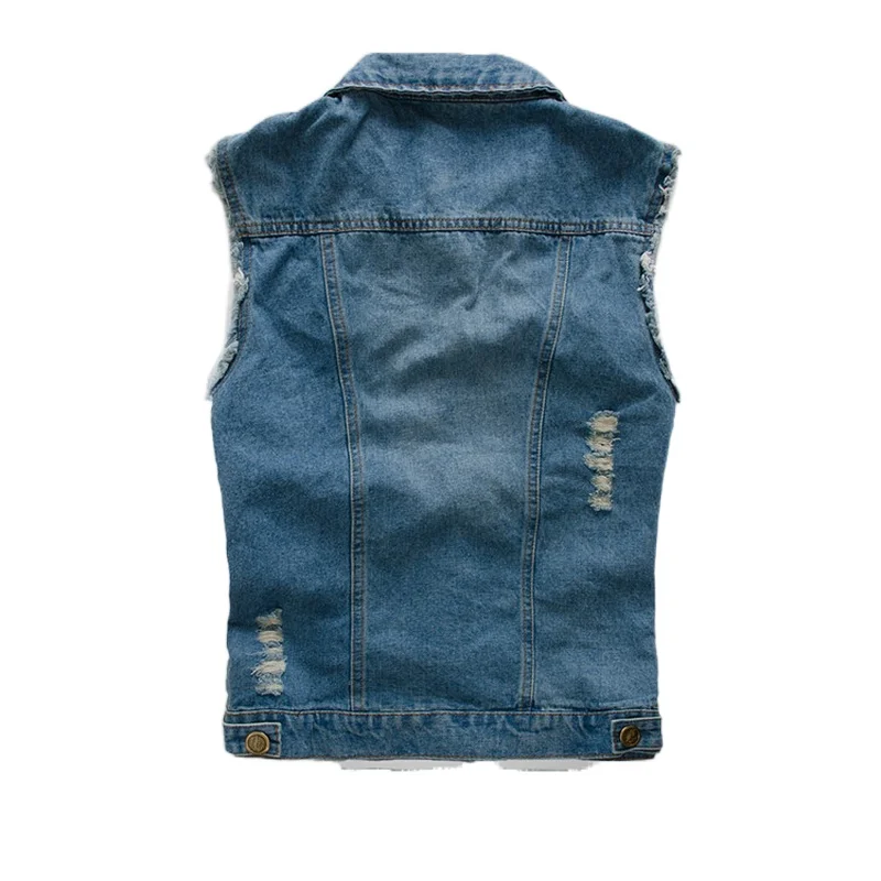 New 2022 Mens Sleeveless Jeans Jacket Men Oversize 6XL Blue Black Denim Jeans Vest Men Cowboy Denim Vest Mens Jeans Waistcoat