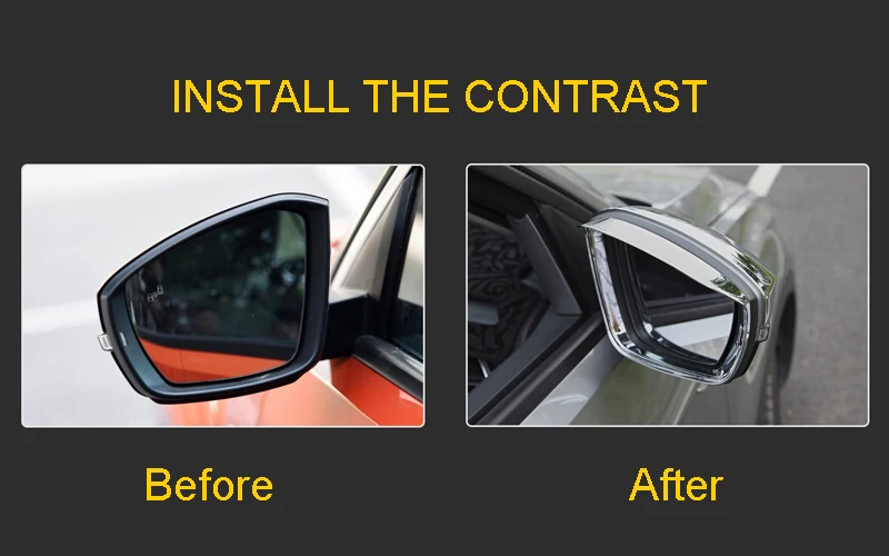 For Toyota Yaris XP210 2020 2021 ABS Car Rearview Mirror Rain Eyebrow Sequin Cover Trim Sticker Car Decoration Accessories 2pcs