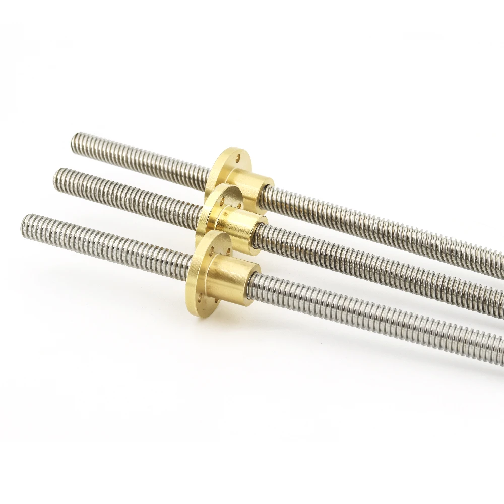 304 stainless steel T10 screw length 200mm lead 2mm 3mm 4mm 8mm 10mm 12mm 20mmtrapezoidal spindle screw 1pcs With copper nut