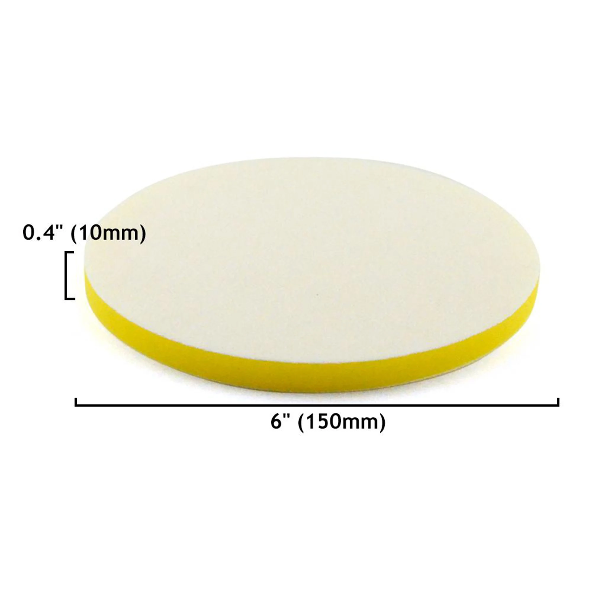 6inch 150mm Soft Sponge Yellow Flat Hook & Loop Surface Protection Interface Buffer Backing Pad