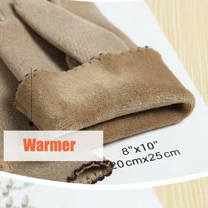 Fino vintage à prova de vento luvas de tela toque feminino inverno dedo cheio mão mais quente camurça luva feminino jovens estudantes atacado g027 10 principais vendas calça legging suede - №7
