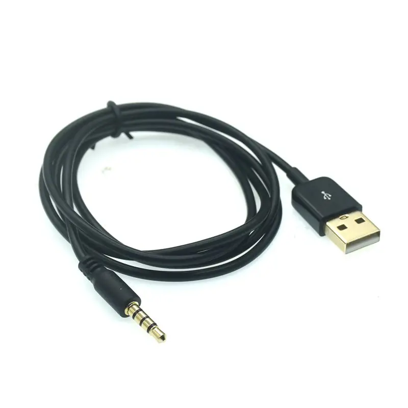 3.5mm AUX Audio Plug Jack to USB 2.0 Male Charge Cable Adapter AUX Cord Data 100cm cable 3FT