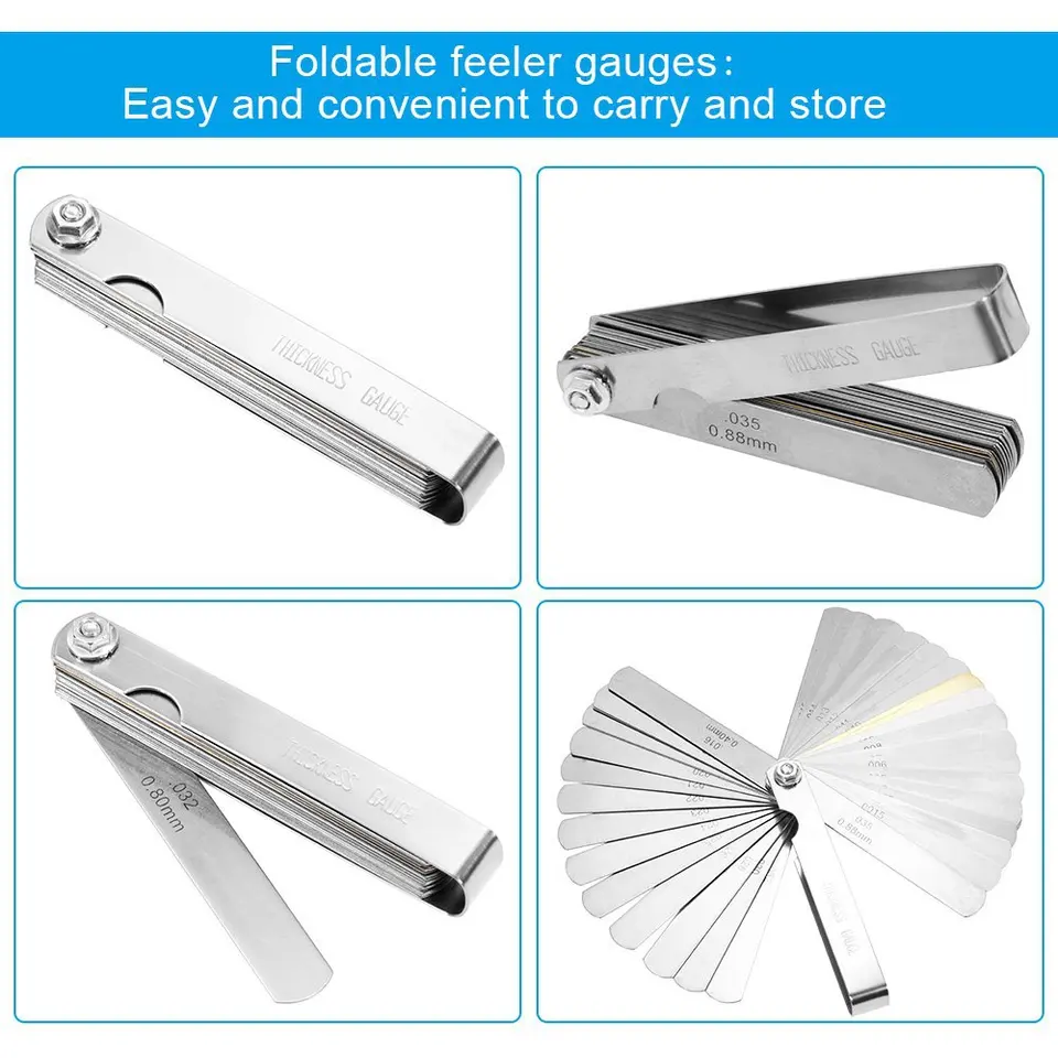 17 & 32 Messer Fühlerlehre Metrische Lücke 0,04-0,88mm 0,02-1,00mm Gage