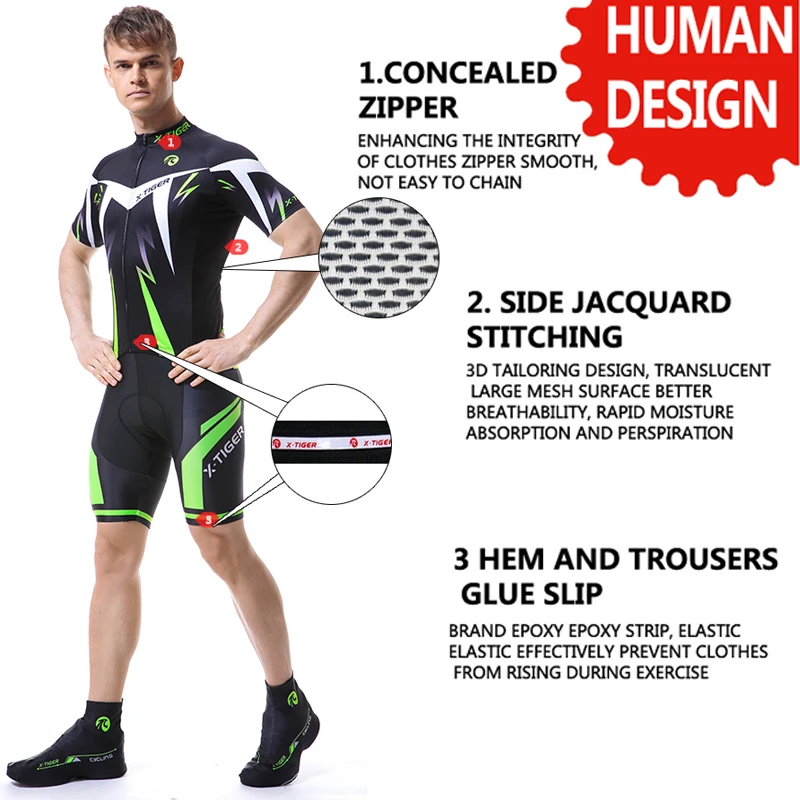 X-Tiger Summer Cycling Set MTB Big Set Bike Clothing Racing Bicycle Clothes Uniform Cycling Jersey Sets Quick-dry Bicycle Kits