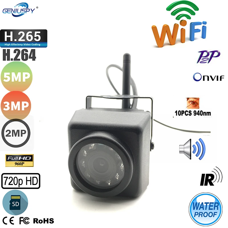 

940NM IR Night Vision 720P 960P 1080P 3MP 5MP Mini Wifi IR IP Camera Audio Microphone Outdoor For Car&Vehicle Fleet&Bird Nest