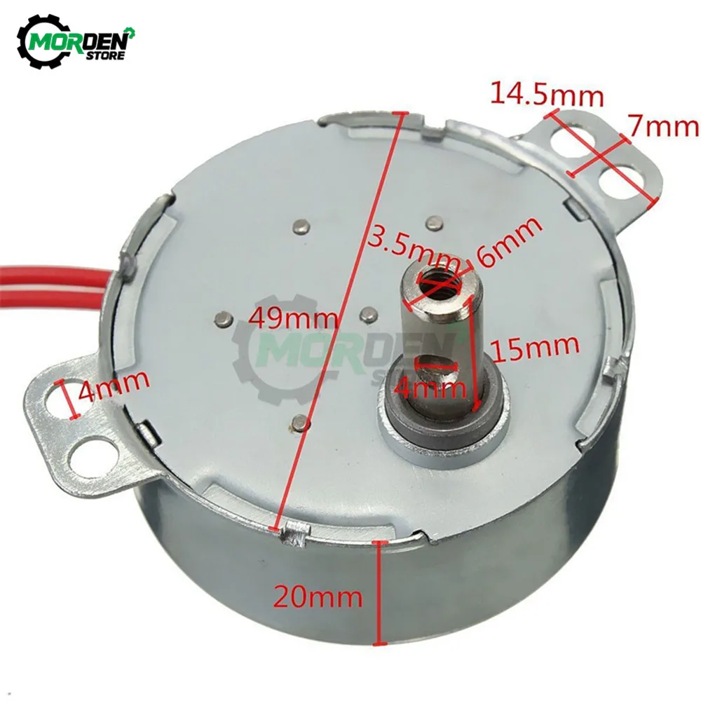 AC 220V 240V/AC 12V Synchronous Motor 5-6RPM Robust Torque 4W CCW/CW TYC-50 50/60Hz Permanent Magnet Synchronous Motor