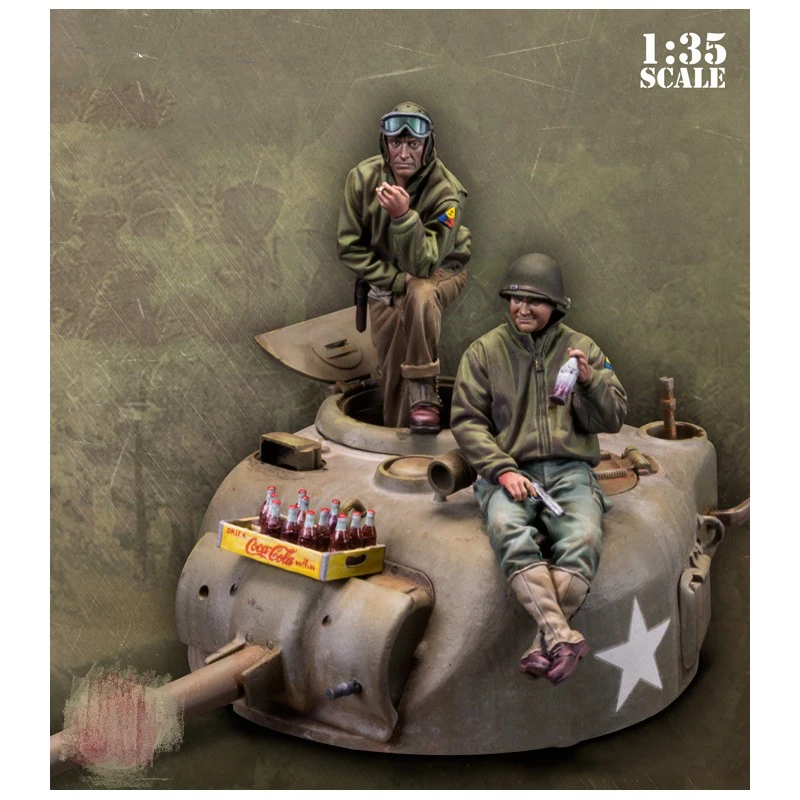 1/35 Resin Model Figure GK, Military theme ，（Turret and soda case included)，Unassembled and unpainted kit