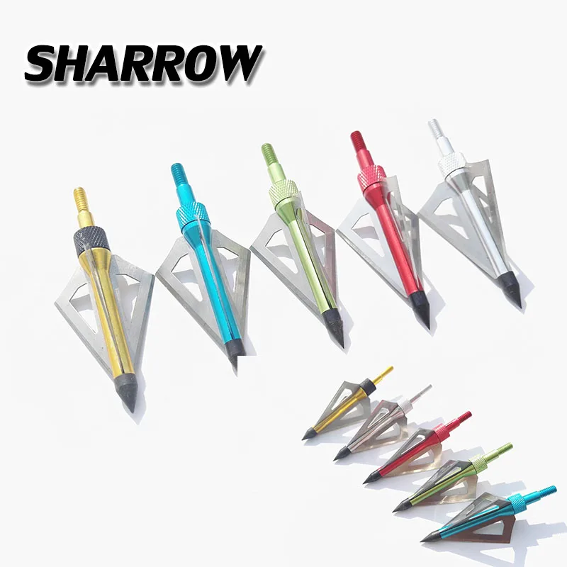 6/12pcs Arrowhead 100 grain 3 Fixed Blade Broadheads Arrowhead Archery Tips  Outdoor Hunting Shooting Accessorve