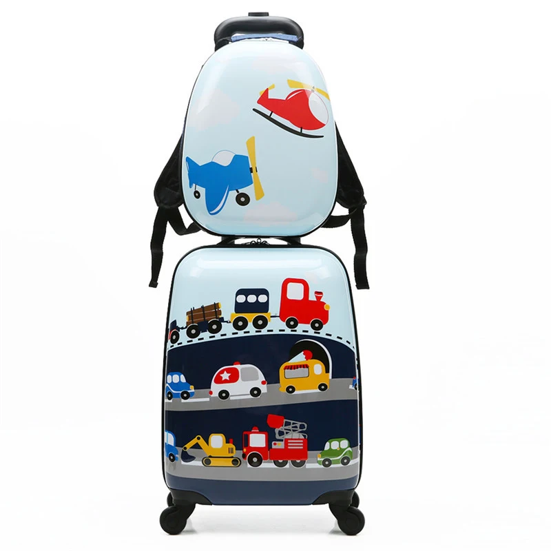 GraspDream Brand Children Rolling Luggage Set Backpack Kid Suitcase Wheels Cute Cartoon Trolley Case Carry on Student Travel Bag