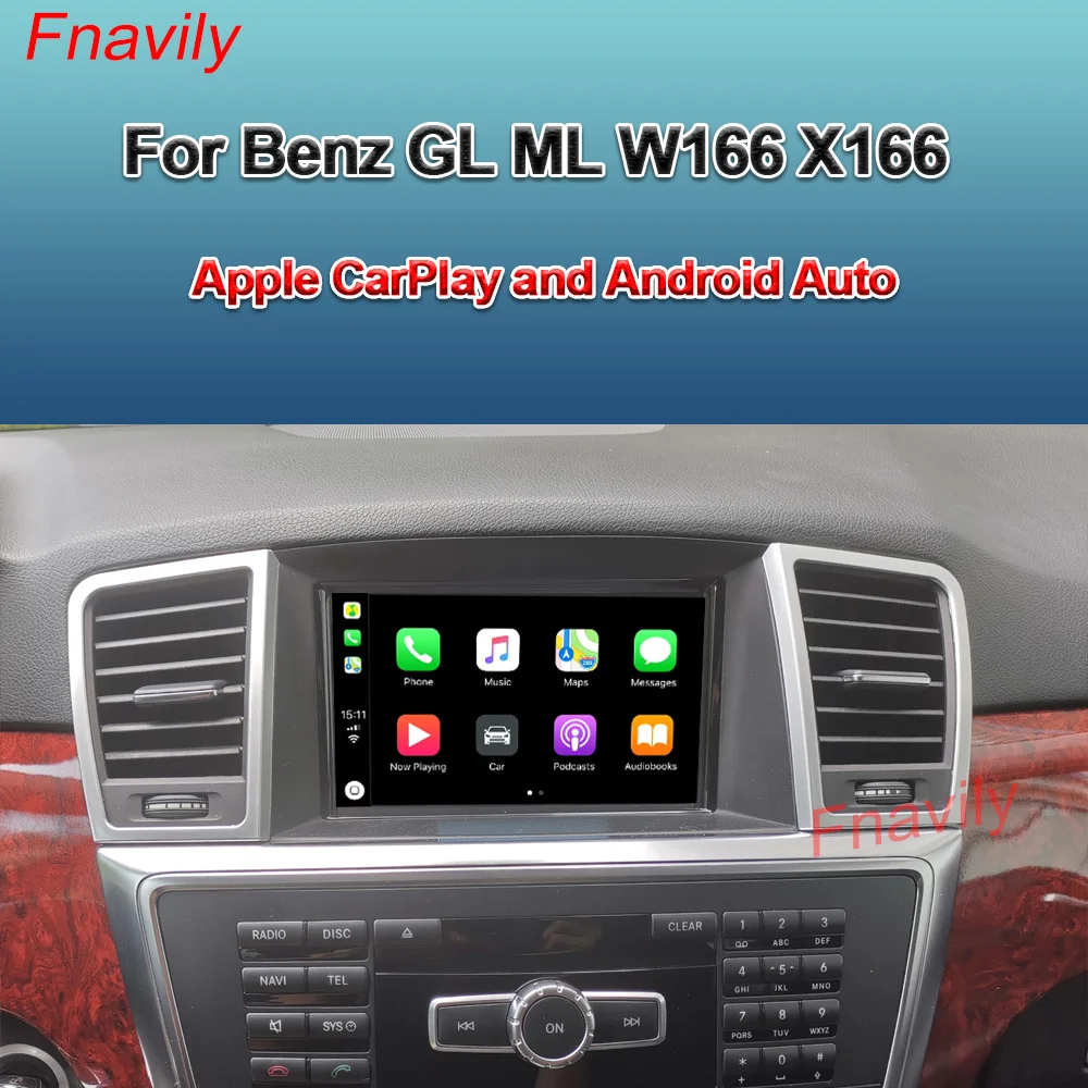 

Fnavily OEM Retrofit Wireless CarPlay For Mercedes Benz ML GL W166 X166 Apple CarPlay And Android Auto Retrofit Kit 2012-2015