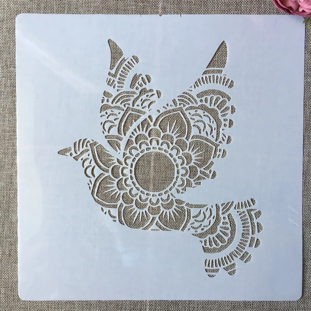 30*30cm Mandala Peace Pigeon DIY Layering Stencils Wall Painting Scrapbook Coloring Embossing Album Decorative Template