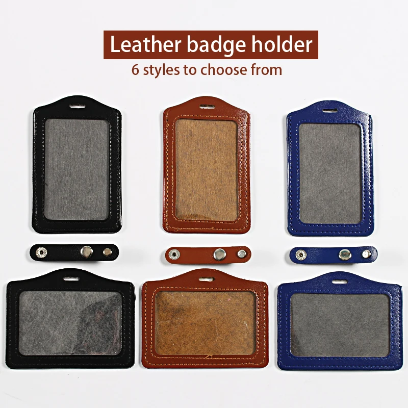Transparent Leather Badge Holder Badge Case Clear Badge Id Card Holder Name Tag Bage Holder