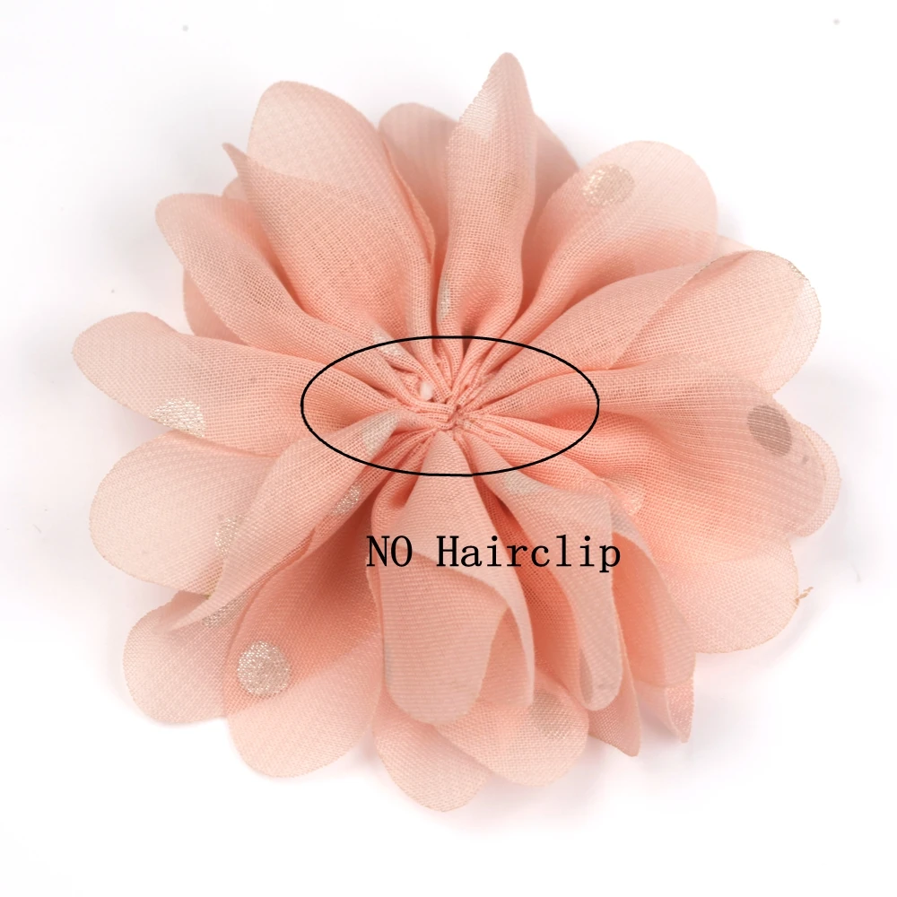 12PCS 2.8inch Smoot Chiffon Flower Rhinestone Cluster No Hair clips  Hair Accessories for Girls Hair Bows Baby Kids Accessories