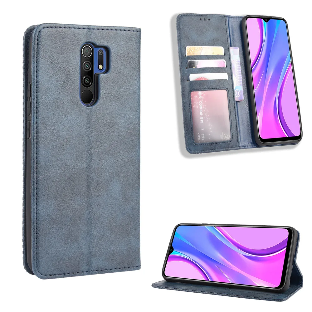 For Xiaomi Redmi 9 Case Flip Book Leather Cover for Xiaomi Redmi Note 9 9A 9C Wallet Phone Cases Retro Magnetic Flip Cover Funda
