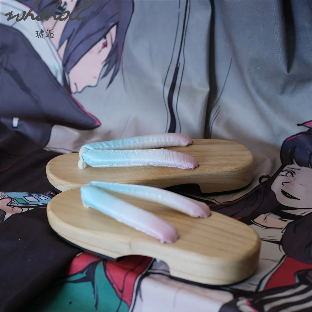 GHOHOLL Geta-Chaussures sabots en bois japonais pour femmes, chaussures de cosplay d'anime, pantoufles d'intérieur d'été, tongs pour femmes, pantoufles plates