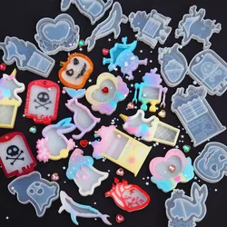 1pc Heart Cat Dolphin Shaker Silicone Molds Jewelry Mold Star Bear Key Chain Charm Jewelry Craft Tool