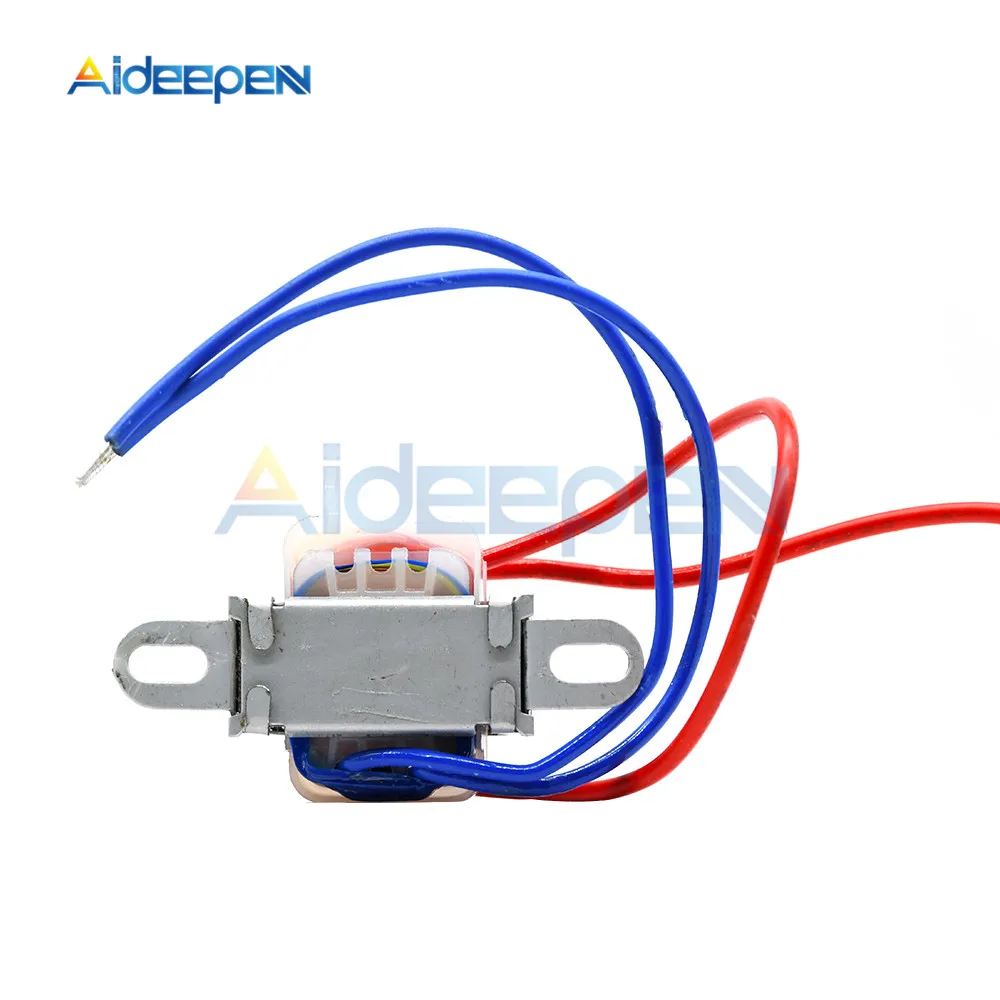 Power Transformer AC 220V to 6V 9V 12V Voltage 1W EI Copper Core 50Hz~60Hz Single Voltage 2 Line Copper