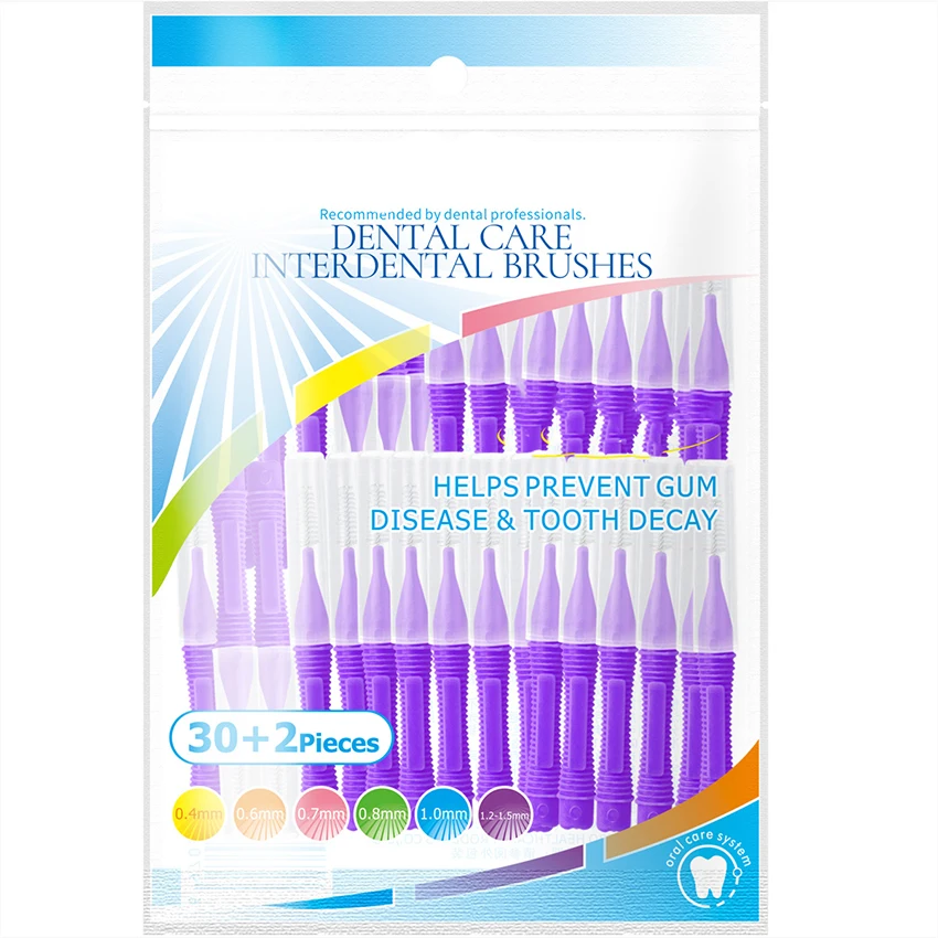 32 pçs/set Adultos Escova Interdental escova palito Portátil Limpar entre os dentes de Limpeza Escovas Dentais para Dentes Oral Care