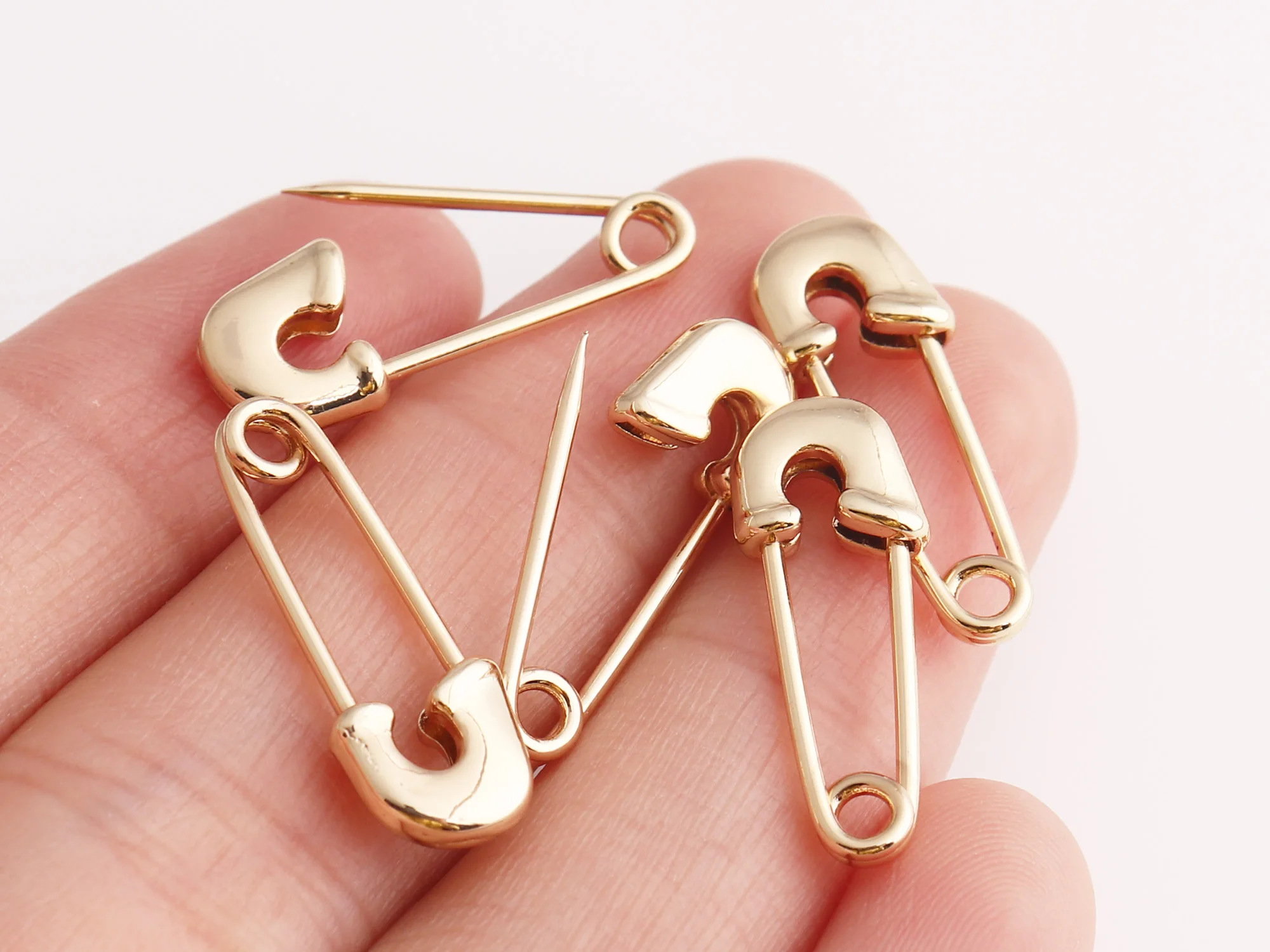 Light gold Safety Pins Mini Copper Scarf Pins Brooch Pins Knitting Cross Pins for Sewing DIY Jewelry Making Supplies