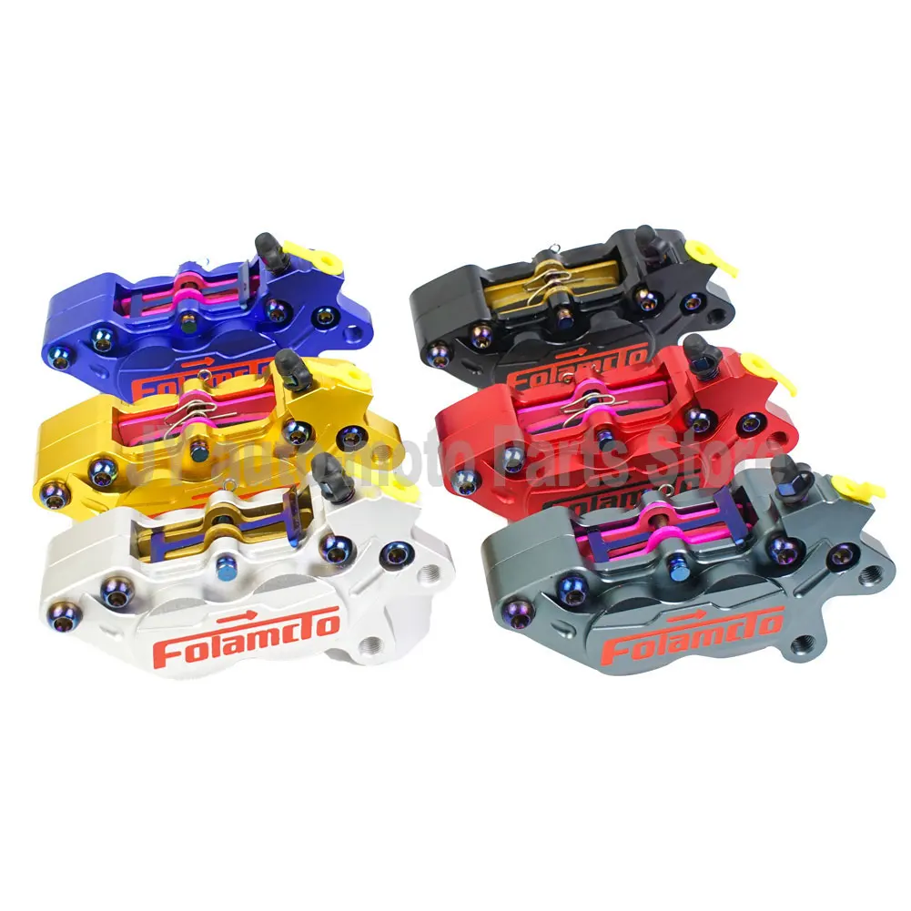 Universal Motorbike Brake Caliper HF6 F101 Motorcycle Disc Brake 4 Piston For BWS RSZ Zoomer Jog RS100 GTR GY6 MSX125 Honda Cbr