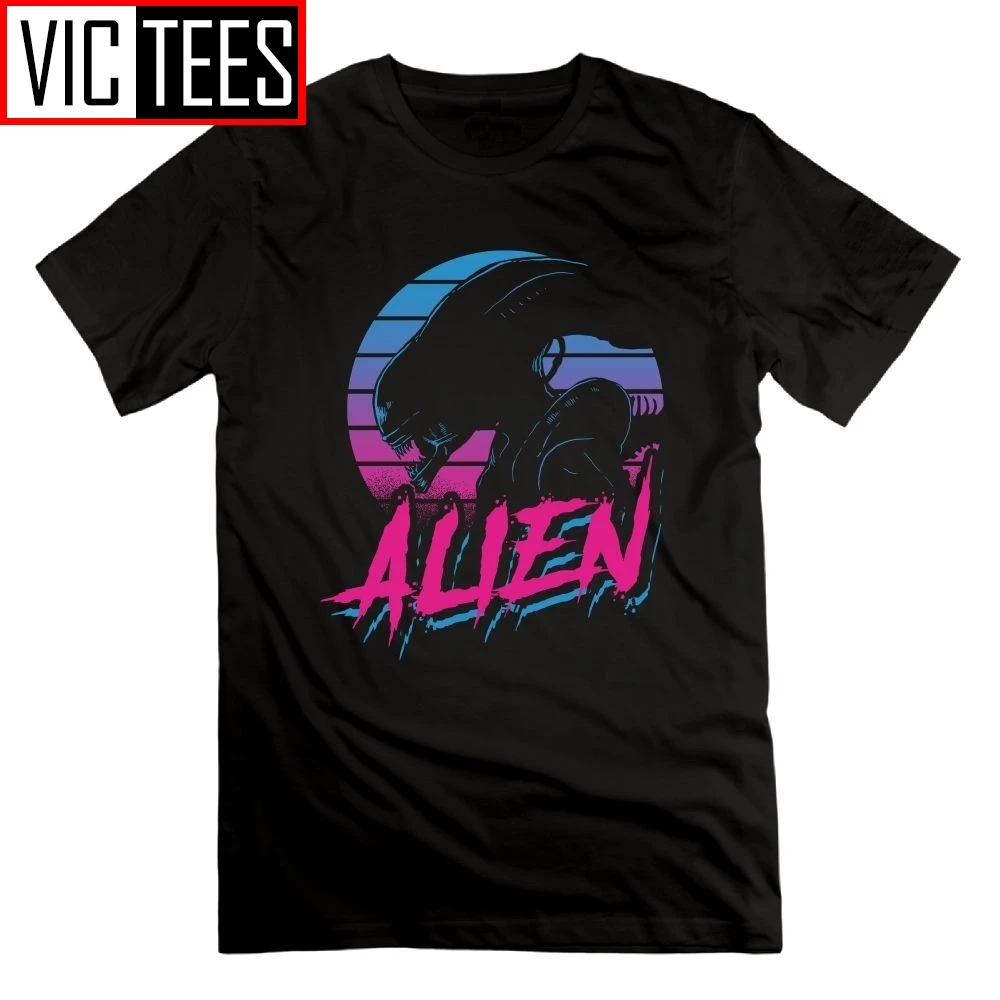 ALIEN Vaporwave Alien Covenant Men's T-Shirts 100% Cotton Tees Short Sleeves O Neck Alien vs Predator T Shirt