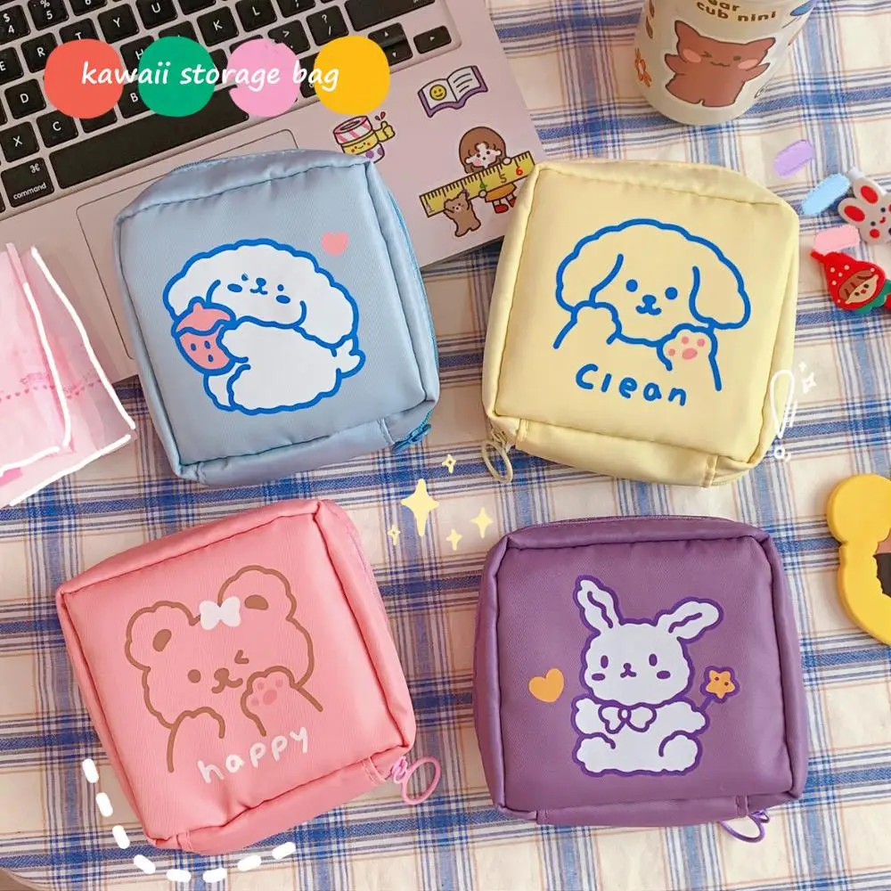 

MINKYS New Arrival Kawaii Bear Waterproof Storage Bag For Girls Makeups Multifunctional Desktop Bags Gift School Stationery