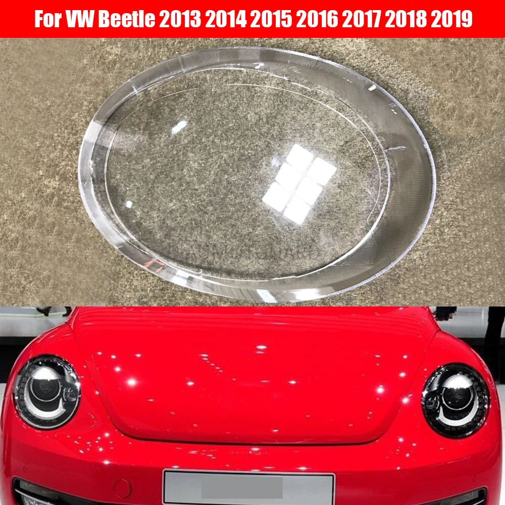 

Car Headlight Lens For VW Beetle 2013 2014 2015 2016 2017 2018 2019 Headlamp Cover Car Replacement Front Auto Shell Cover