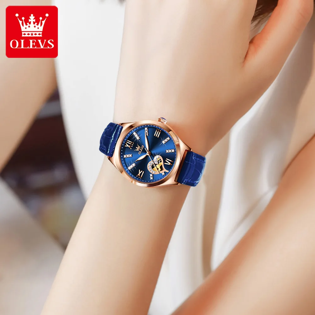 Relojes mecánicos automáticos para mujer, reloj Luminoso a la moda, resistente al agua, diseño con forma de corazón hueco