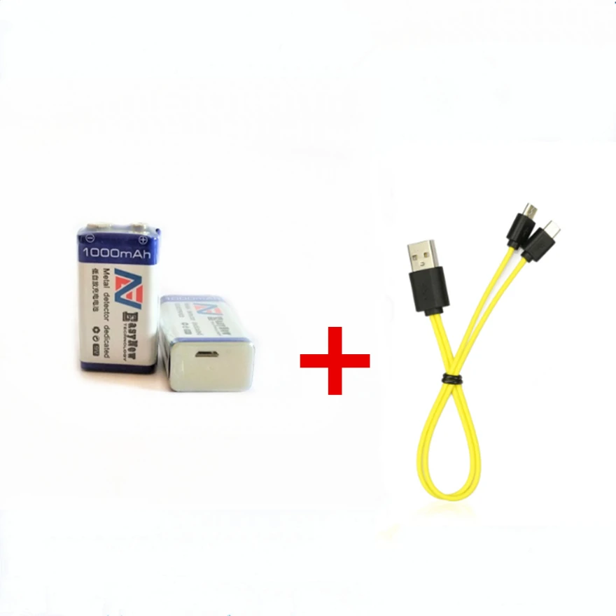 

2pcs SHSEJA 1000mAh 9V rechargeable battery 6F22 USB lithium-ion battery with Micro USB fast charging cable