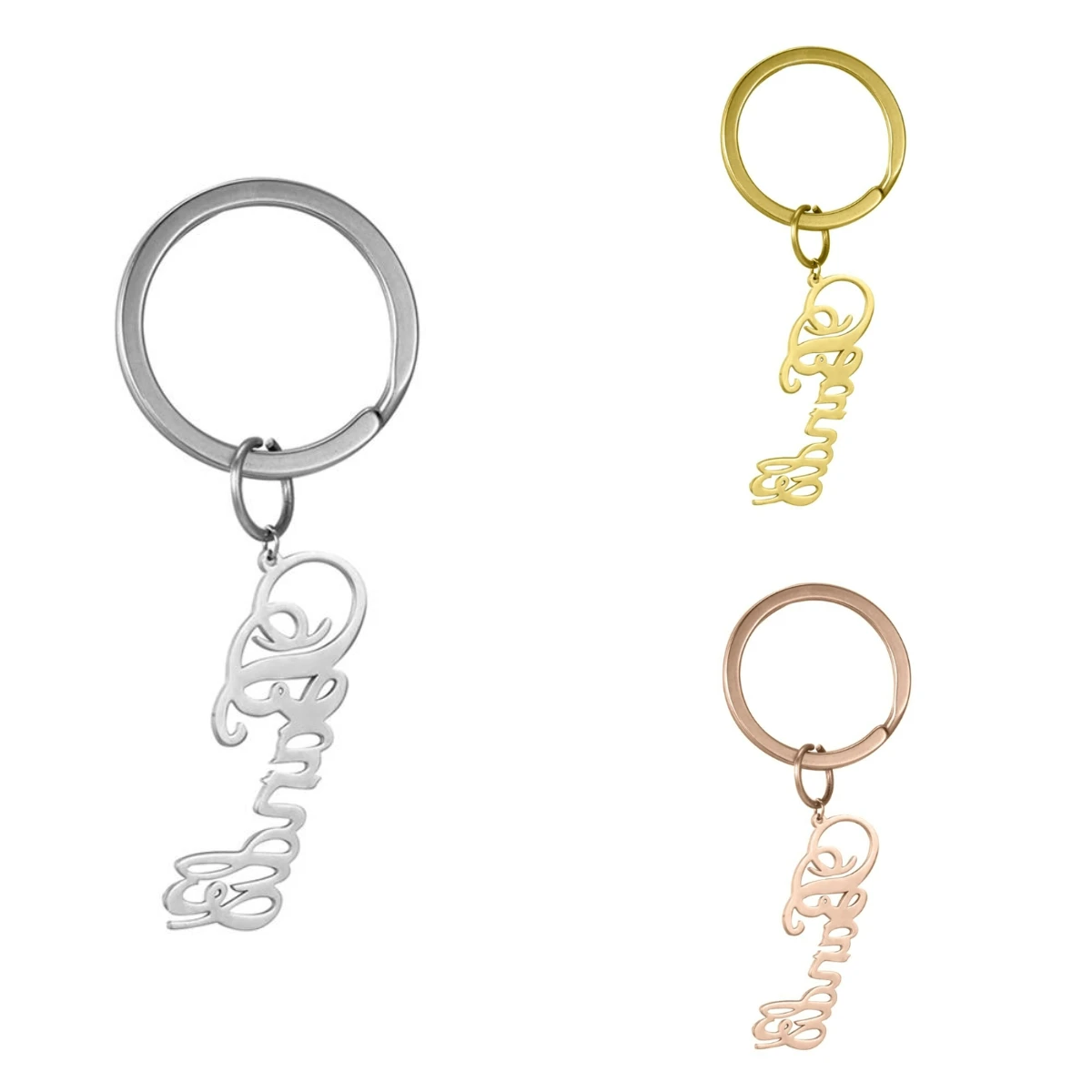 Sipuris Personalized Custom Name Letter Keyring Unique Stainless Steel Key Chain For Women Man Customization Keychain Gifts New