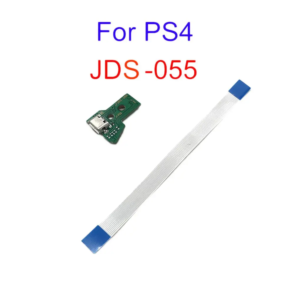 Puerto de carga USB para controlador SONY PS4, placa de enchufe con mango de JDS-055, cargador, interruptor, módulo de Cable de 12 pines para PS4